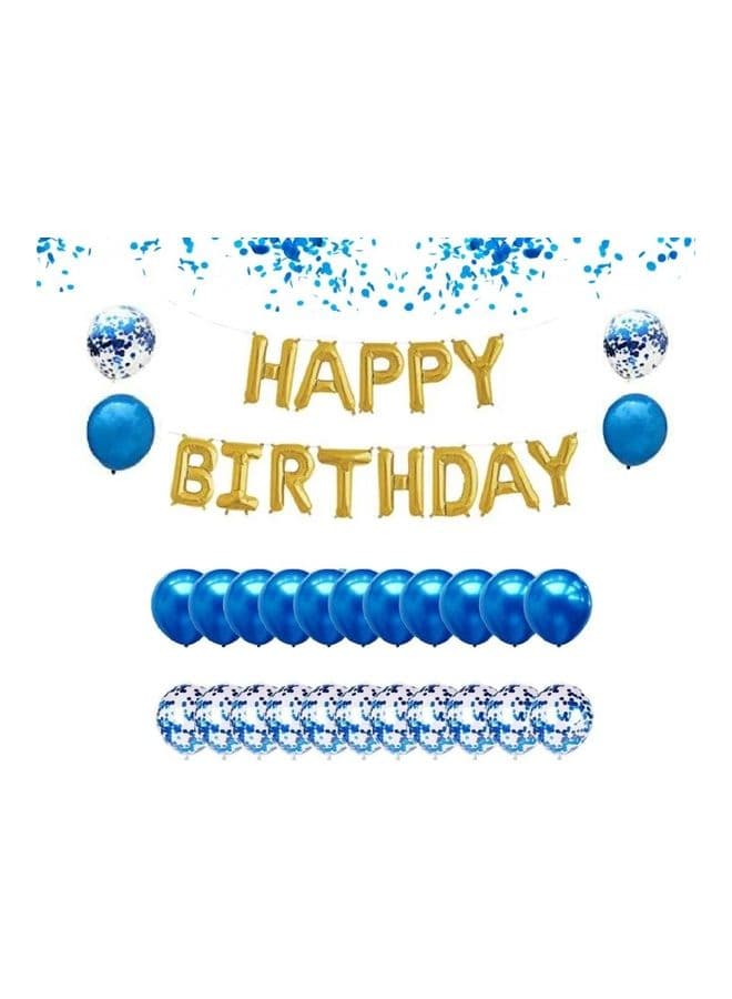 37-Piece Happy Birthday Golden Foil Confetti Balloons