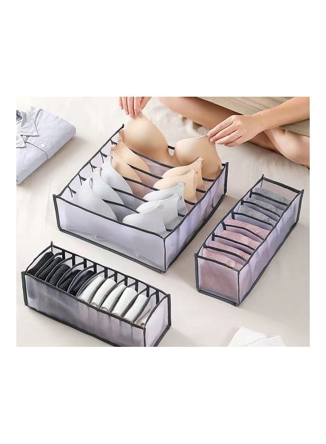 Stylish Underwear Organizer Storage Baskets Bin Clear/Black