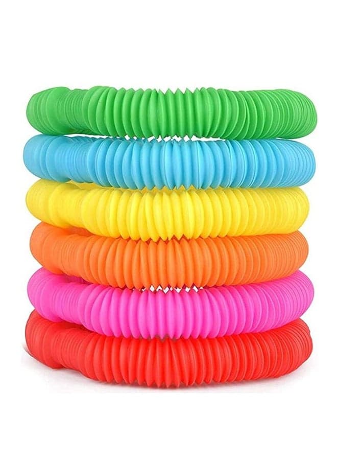 6-Piece Foldable And Portable Novelty Pop Tube Sensory Fidget Squishy Toy Set 8.07x4.17x2.52inch
