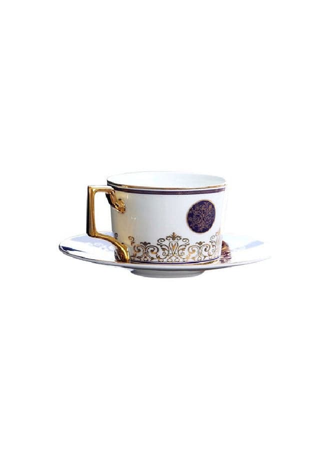 2-Piece Ceramic Tableware Coffee Cup And Saucer Multicolour 15.5x1.9cm