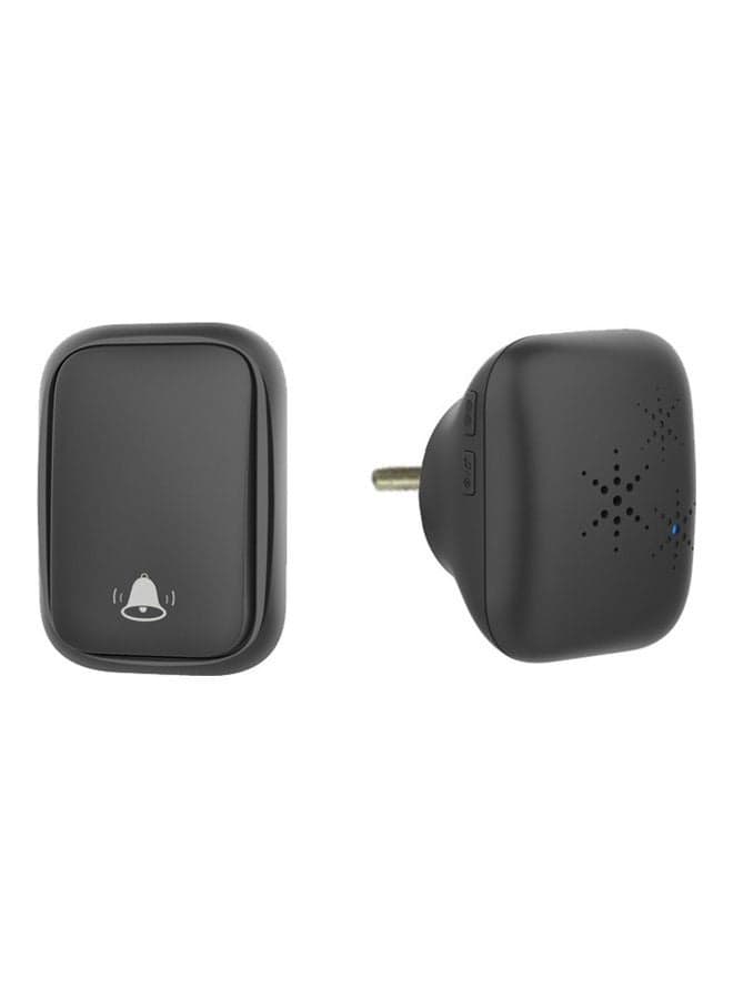 Self Generating Music And Long Distance Waterproof Remote Control Wireless Doorbell Black 9.10x7.50x7.60cm