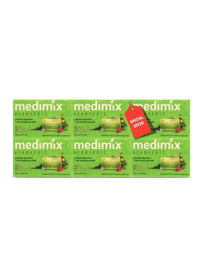 Ayurvedic Bath Soap Natural Glycerine 6 X 125grams