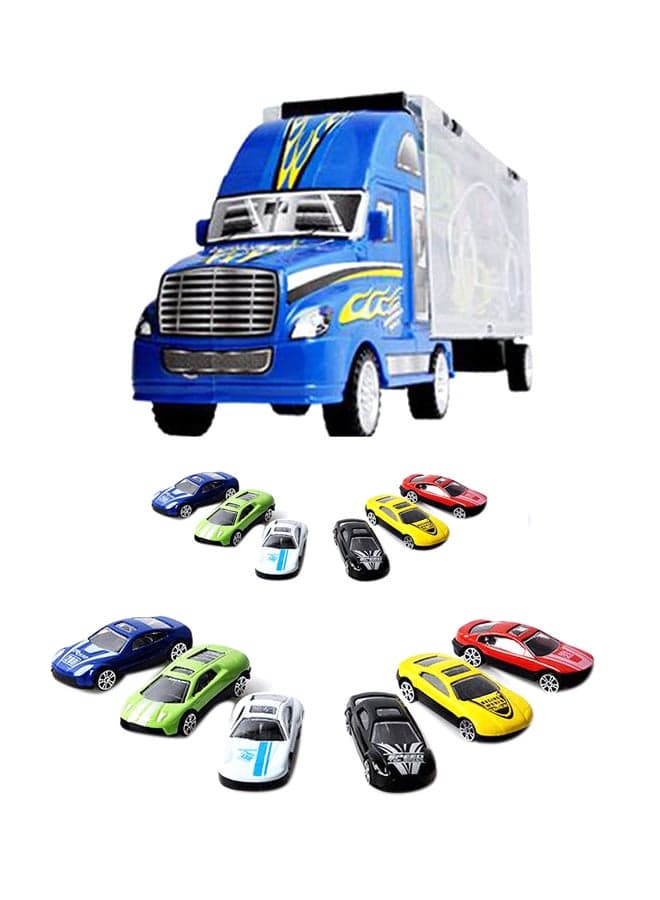 12-Alloy Car With Portable Container Truck Toy 37x7.5x14cm