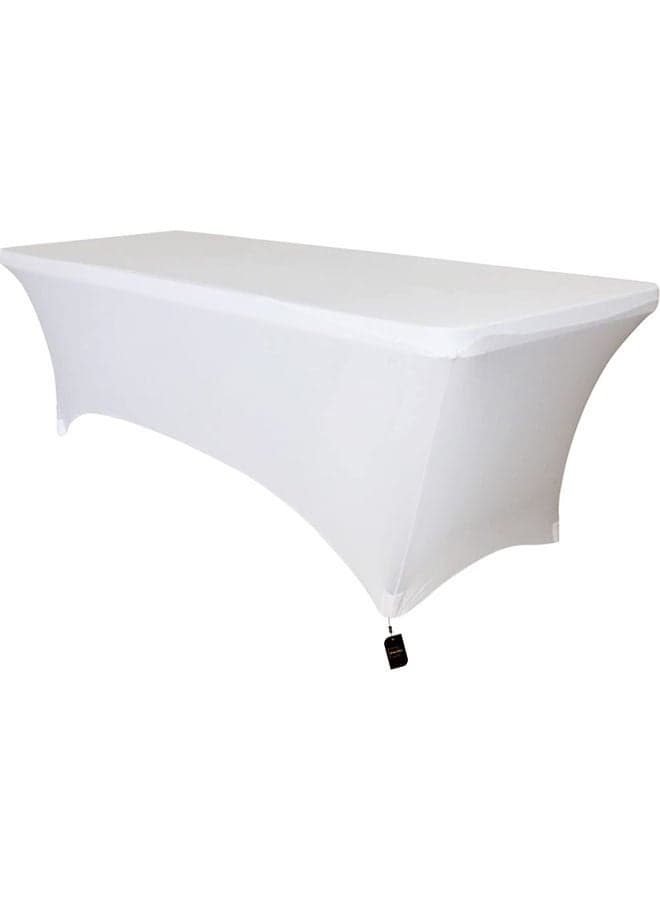 Spandex Linen Fitted Rectangular Table Cloth White 183 x 76 x 26cm