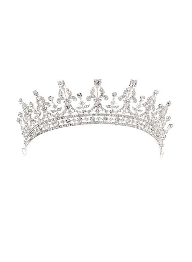 Royal Wedding Crystal Crown Silver 10.6 x 4.7 x 2.1inch