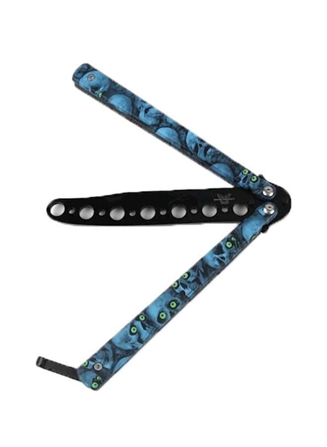 Metal Butterfly Style Knife Trainer Tool Black/Blue