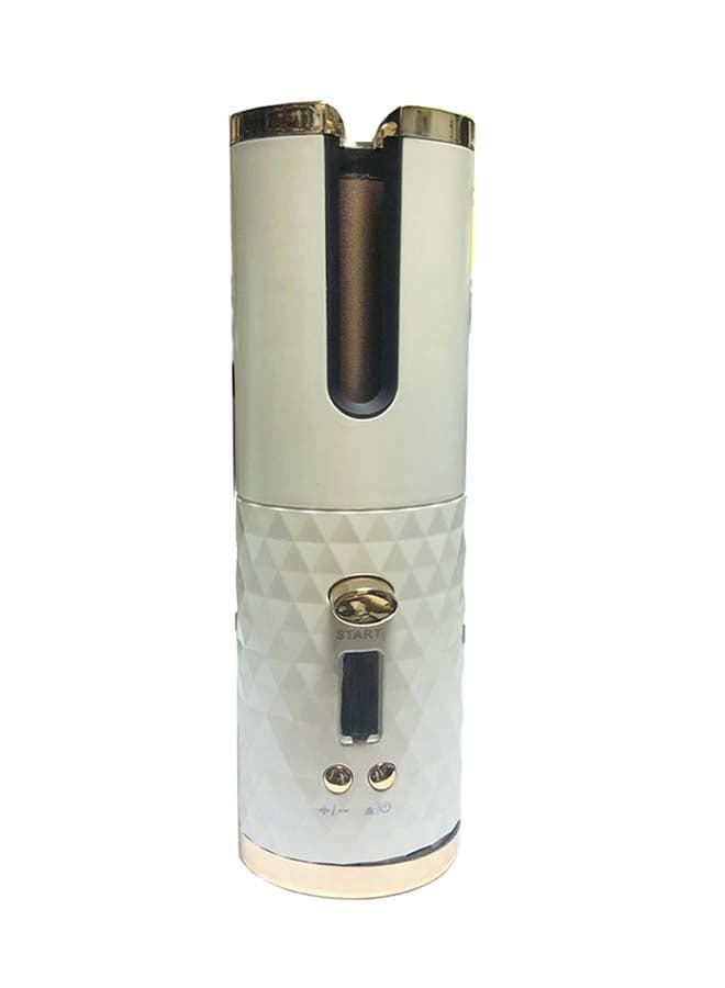 Wireless USB Automatic Hair Curler White/Gold