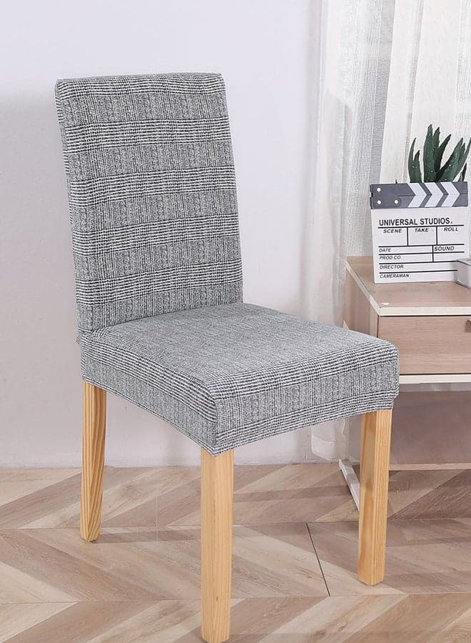 Simple Stretch Chair Cover Black/White 38x38x45cm
