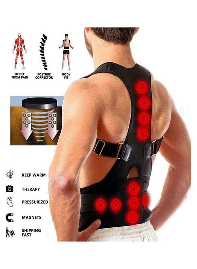 Magnetic Posture Support Corrector Back Brace Belt M