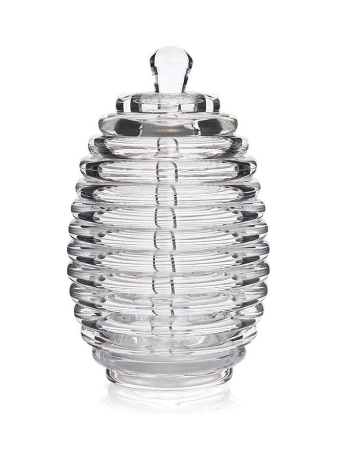Resin Honey Jar With Cover Clear 8.7 x 14.5cm
