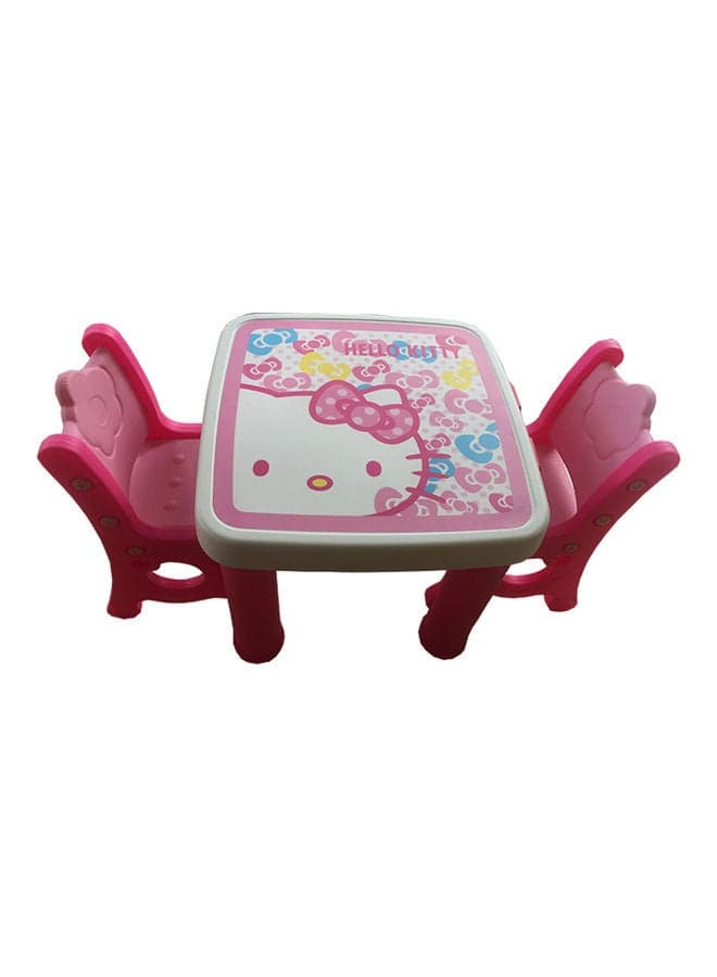 Cartoon Colour Kindergarten Plastic Kids Chair And Table Set Pink 60x26.5x64cm
