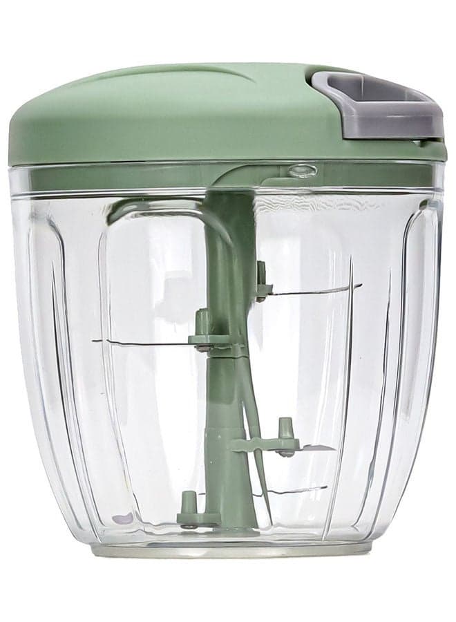 Hand Cutter Vegetable Salad Chopper Green/Transparent 15cm