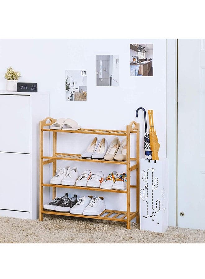 4-Tier Shoe Rack Organizer Natural Bamboo 67x49x23.5cm