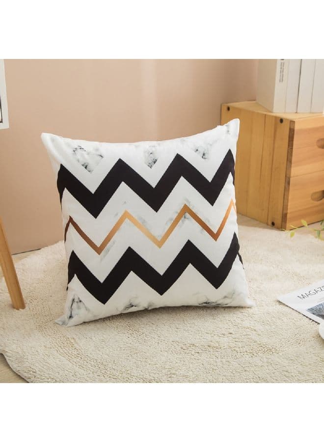 Decorative Pillow And Cover Set White/Black/Gold 45x45cm