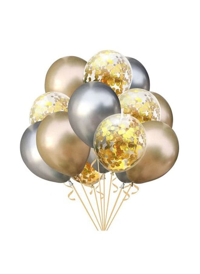 15-Piece Birthday Party Combo Gold Chrome Decoration Balloons