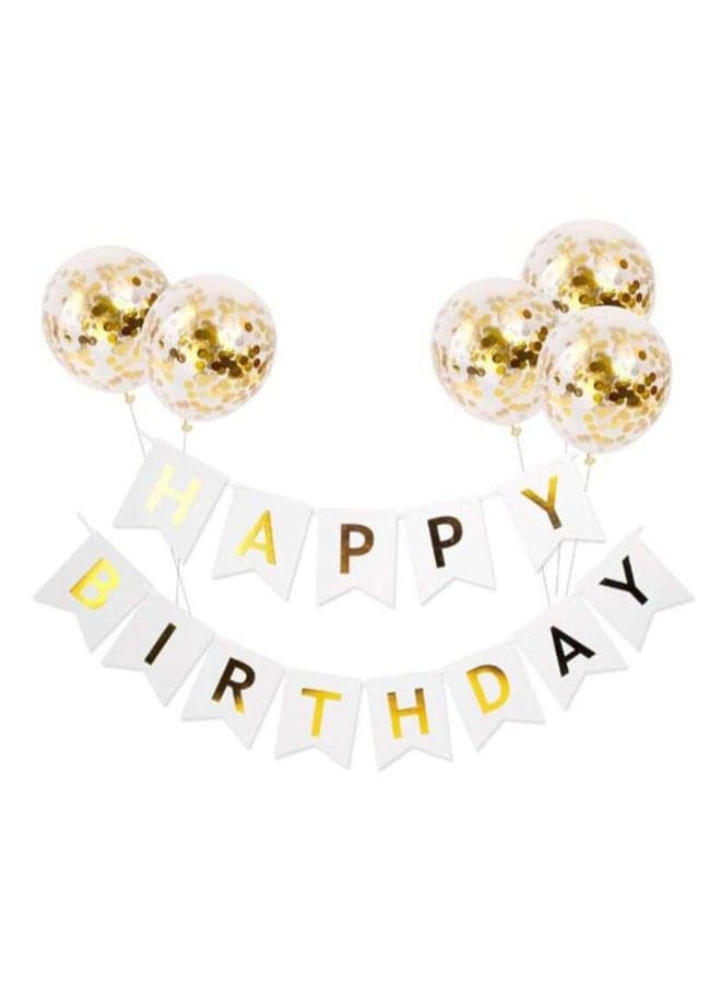 5-Piece Happy Birthday Balloon Set With Hanging Banner