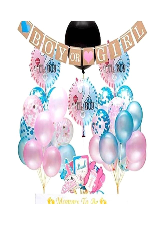 64-Piece Gender Reveal Decorative Party Balloon Set 12inch