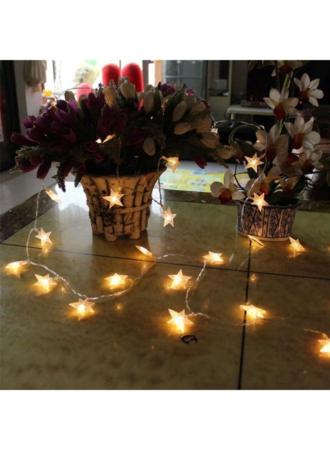 30 LEDs Decorative Battery Powered Fairy String Star Light For Christmas White White