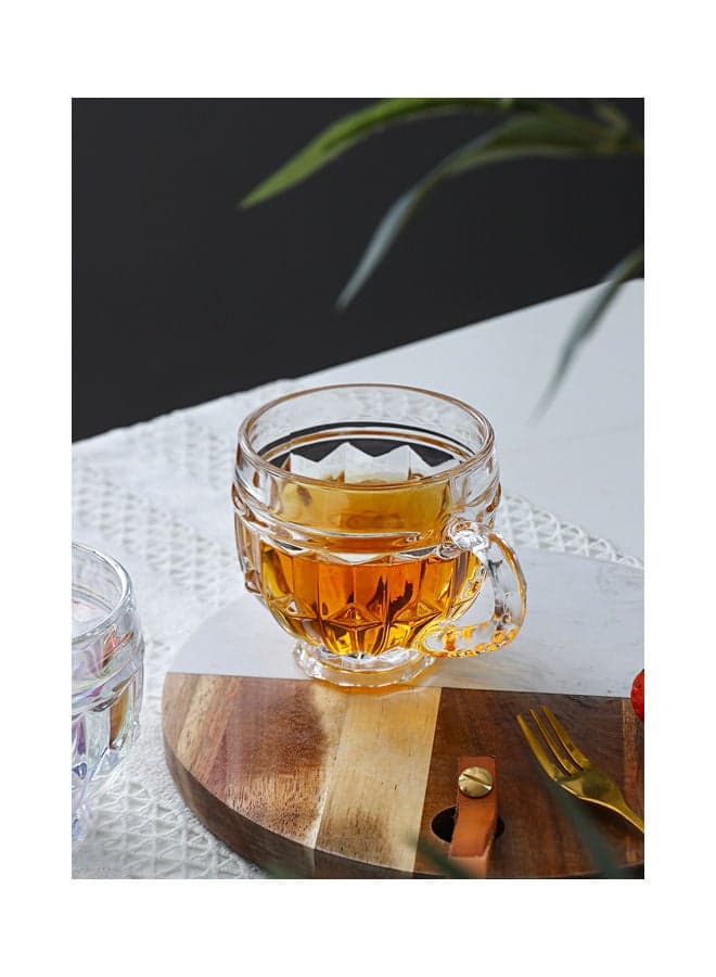 Retro Relief Stylish Cup Clear 7.5x7.5x7.8cm