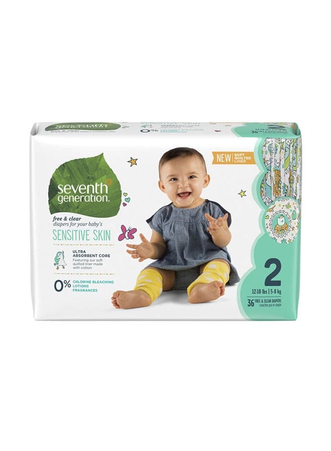 Free And Clear Baby Diapers, Size 2, 5-8Kg, 36 Count