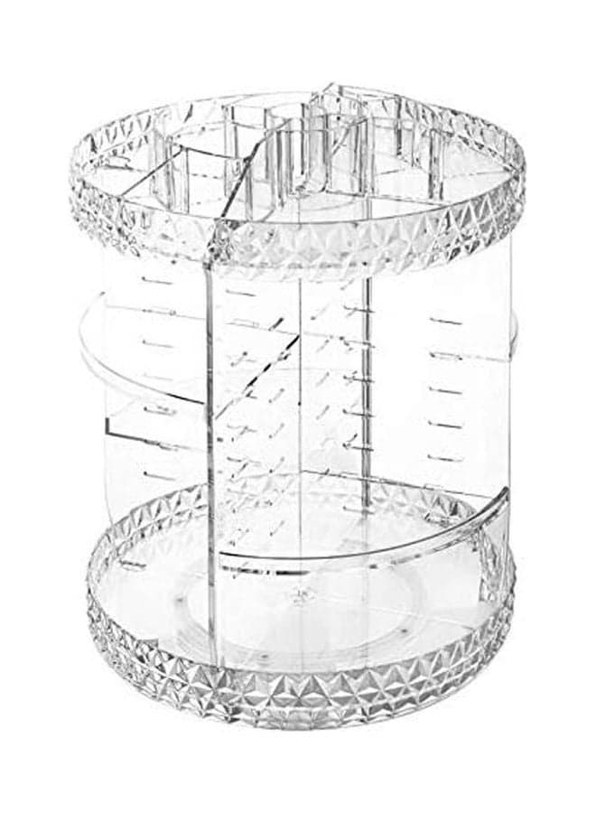 360 Degree Rotating Makeup Organizer Adjustable Cosmetics Round Rotating Storage Stand Rack Large Capacity Shelf Clear