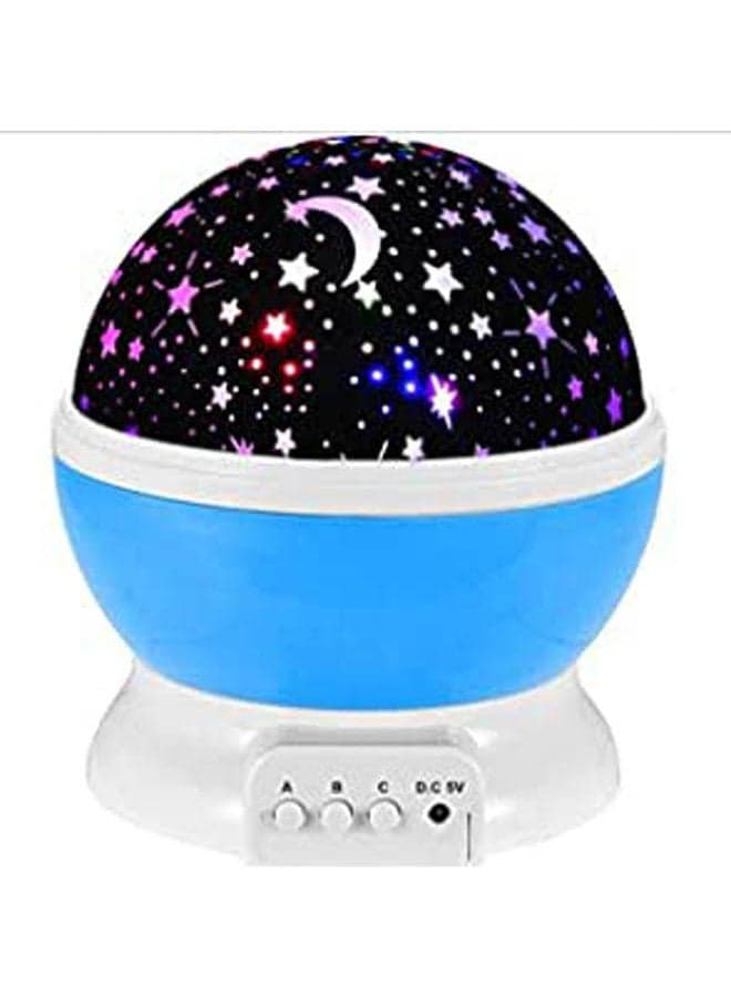 Romantic Rotating Star Moon Sky Rotation Night Projector Light Lamp Blue