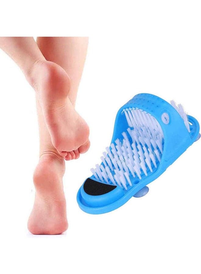 Foot Scrubber 1 Piece Magic Shower Foot Massager Cleaner Slippers Brush Blue