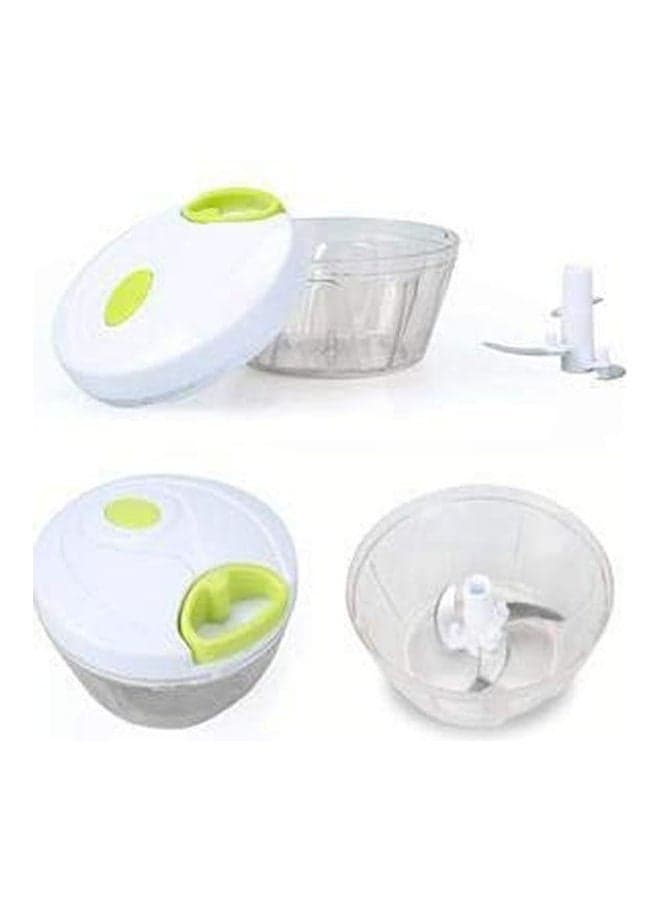 Speedy Chopper Stainless Steel Blade Manual Mini Food Vegetable Pull Chopper White-Green
