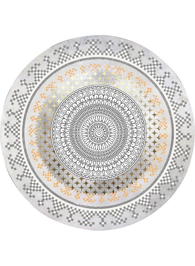 Decorative Antiskid Round Mat Fabric Grey 120x120cm