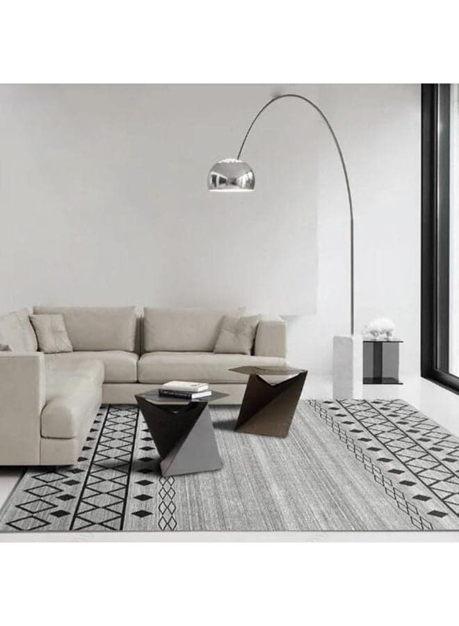 Rectangular Soft Touch Carpet Fabric Grey 160 x 230cm