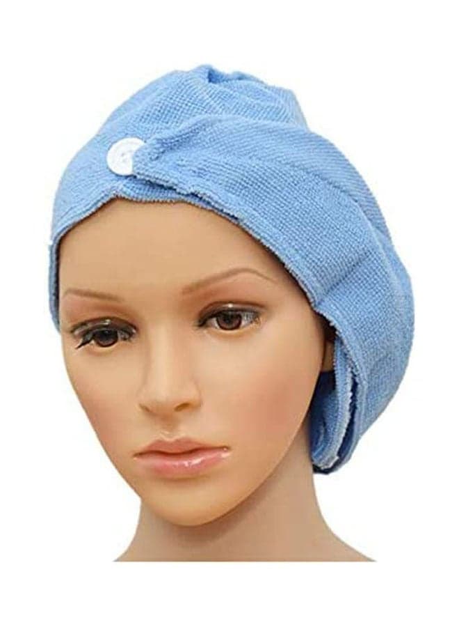 Bathroom Super Absorbent Quick-Drying Microfiber Bath Towel Hair Dry Cap Salon Towel Blue