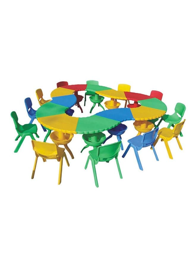 Kindergarten Easily Assembled Plastic Student Child Desk With Chair Multicolour 212x212x50cm