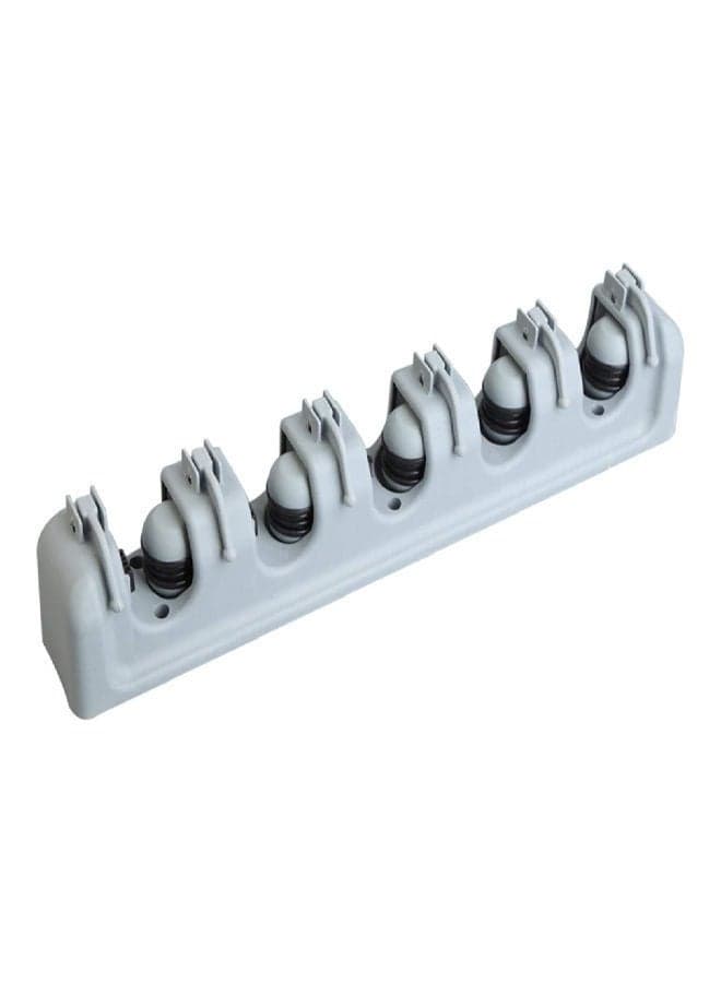 Broom Mop Holder Wall Mounted Bathroom Cleaning Tool Hook Multifunctional Mop Holder for Laundry Room Cleaning Tool Hook(5) Grey