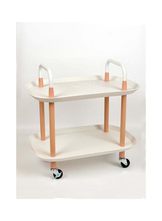 2-Tier Multipurpose Cart White 58x37x58cm
