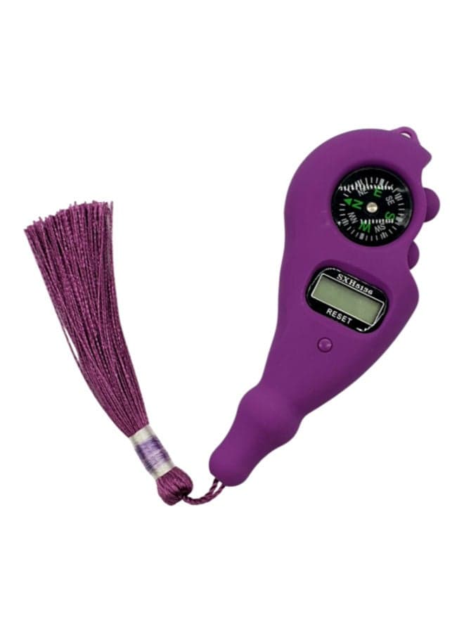 Digital Tasbih Finger Tally Counter With Compass Purple