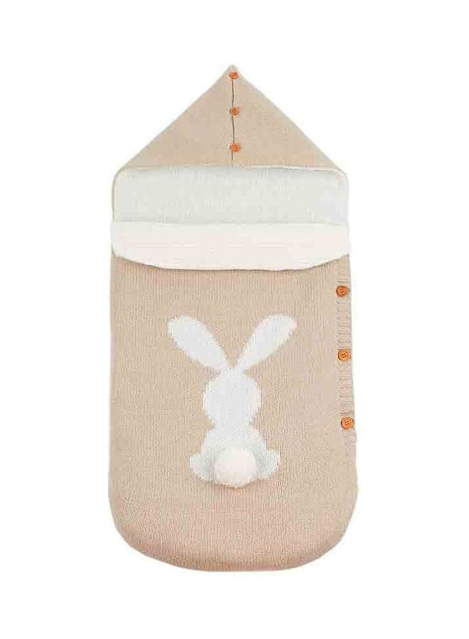 Comfortable Unisex Soft Warm Button Knit Sleeping Sack Baby Bag, for Stroller Cot (Rabbit Beige)
