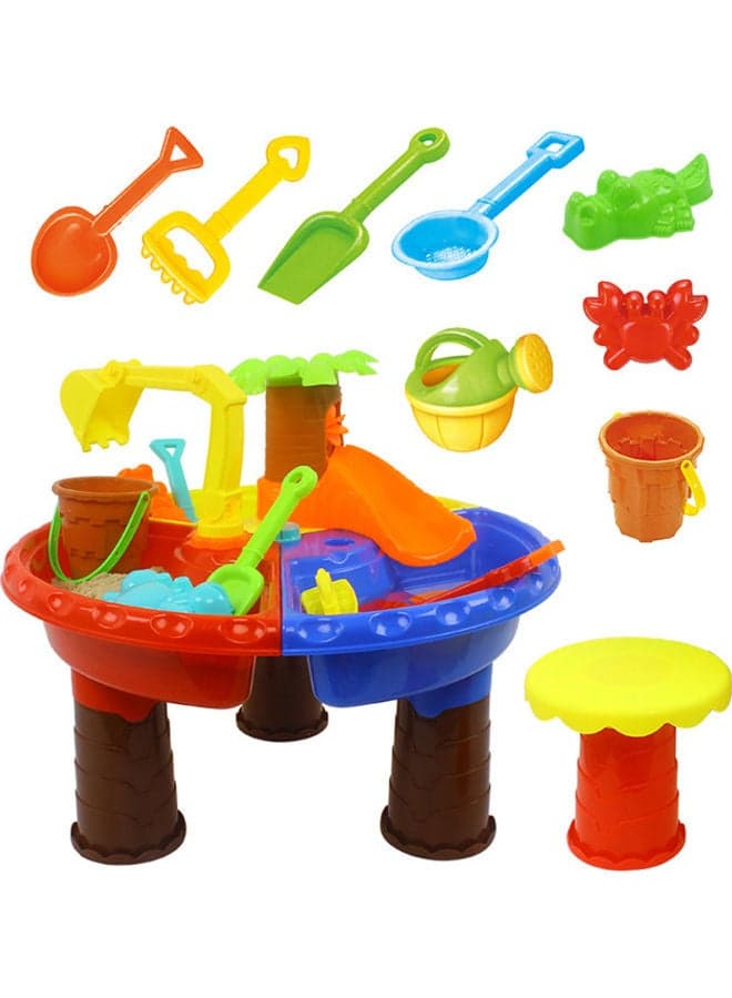 Kids Sand And Water Table Toddler Activity Beach Toys Set 45x45x35cm