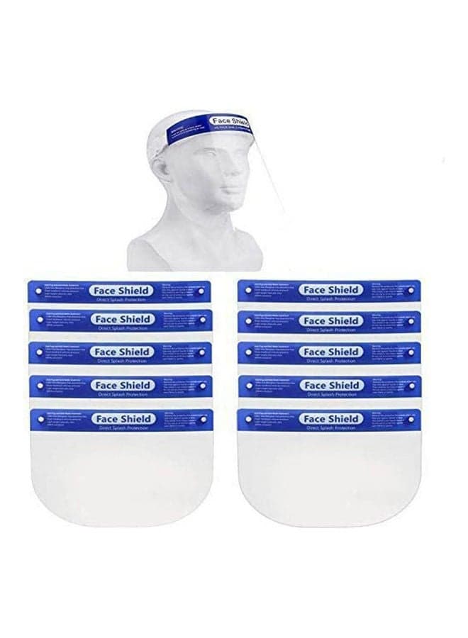 10 Pcs Face Shield Reusable Full Face Transparent Breathable Visor Windproof Hat Shield Protect Eyes And Face