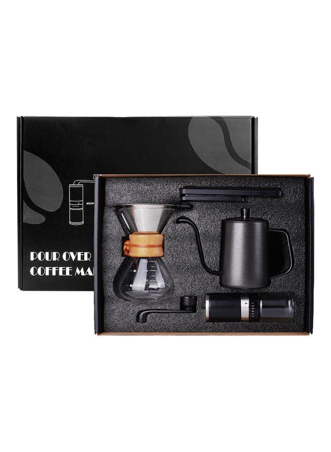 Portable Pour Over Drip Coffee Maker Set Black 34.5x30x15.5cm