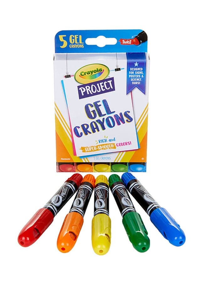 Project Gel Crayons Assorted Colors Art Supplies, 5 Count 15.57x9.68x2.06cm