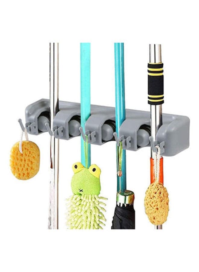 Mop And Broom Wall Mount Holder Grey 6.5x7cm