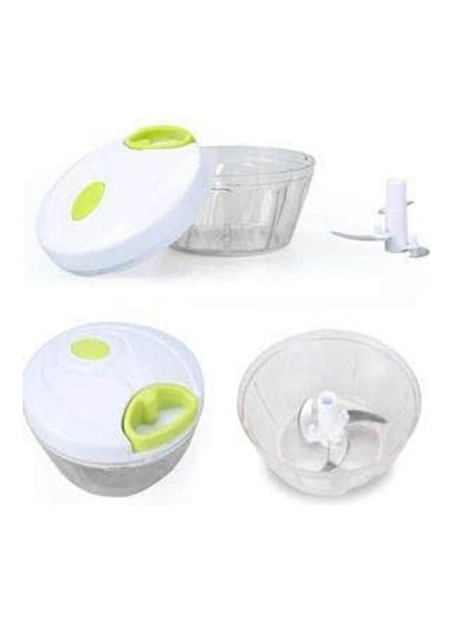 Speedy Chopper Stainless Steel Blade Manual Mini Food Vegetable Pull Chopper White 400ml