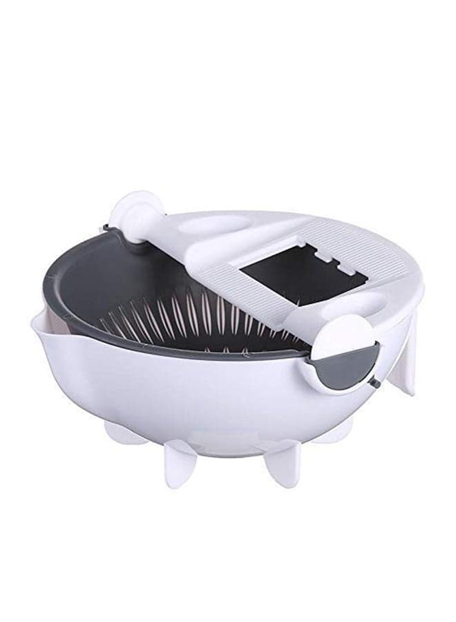 Vegetable Food Chopper Cutter Slicer Strainer 5 Multi-Functional white 13.00 x 23.00 x 0.604cm