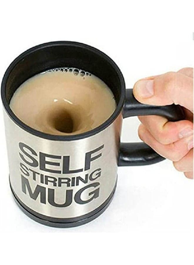 Self-Stirring Electric Coffee Cup Silver-Black