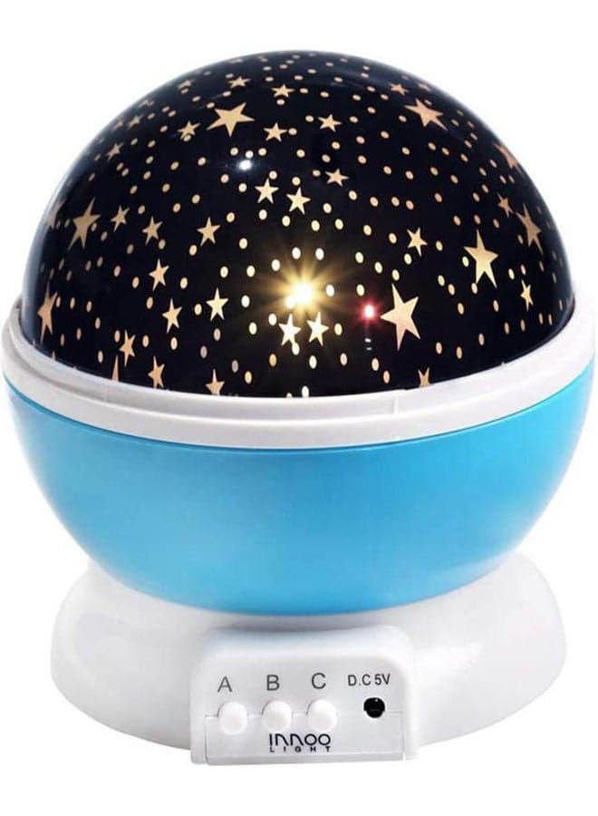 Baby Night Light Moon Star Rotating Projector Led Lamp 9 Color Changing Usb Or Battery Powered Blue