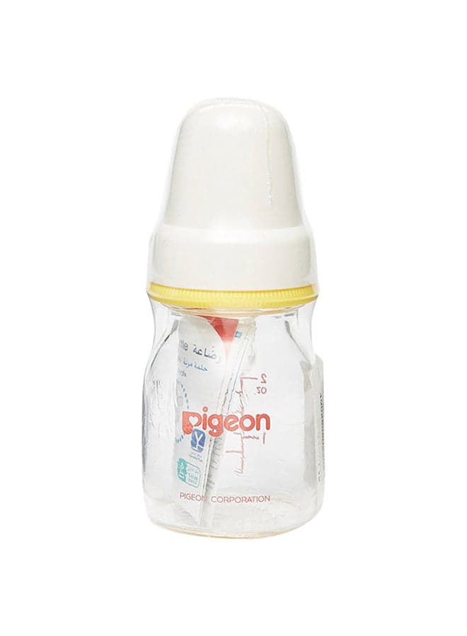 Ultra-soft Nipple Mimics Anti-colic Valve Designed Glass Juice Feeding Bottle, 50ml - Assorted