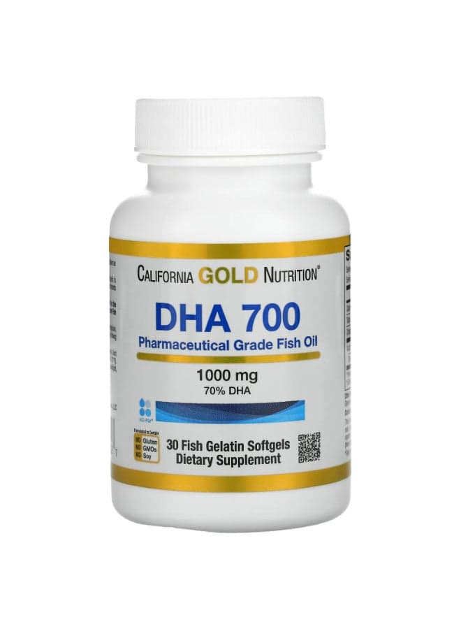 DHA 700 Pharmaceutical Grade Fish Oil- 30 Gelatin Softgels