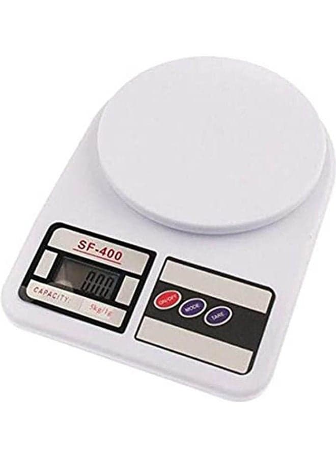 Electronic Kitchen Scale Weighing Scale White 25 x 17 x 4.4cm