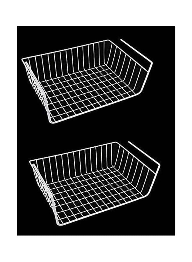 Kitchen Under Shelf Storage Basket Organizer Rack White 14X40cm