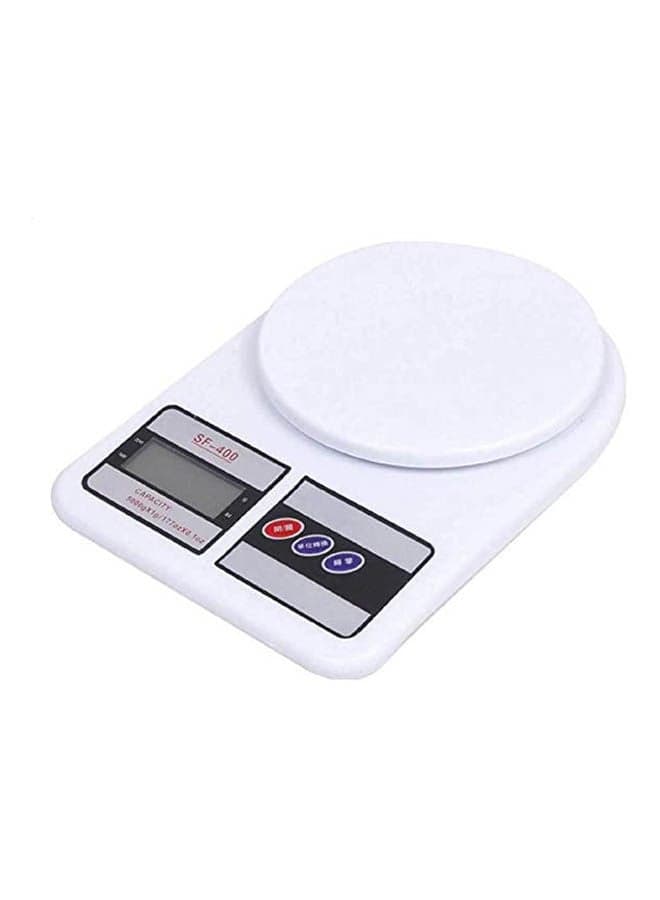 Electronic Digital Kitchen Scale A Timer And Clock White 10kg